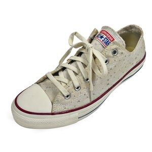 Converse Womans Tan Sparkle Low Top Sneaker Size 10
